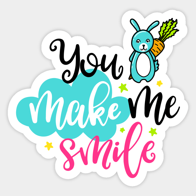 You make me smile Sticker by ByVili